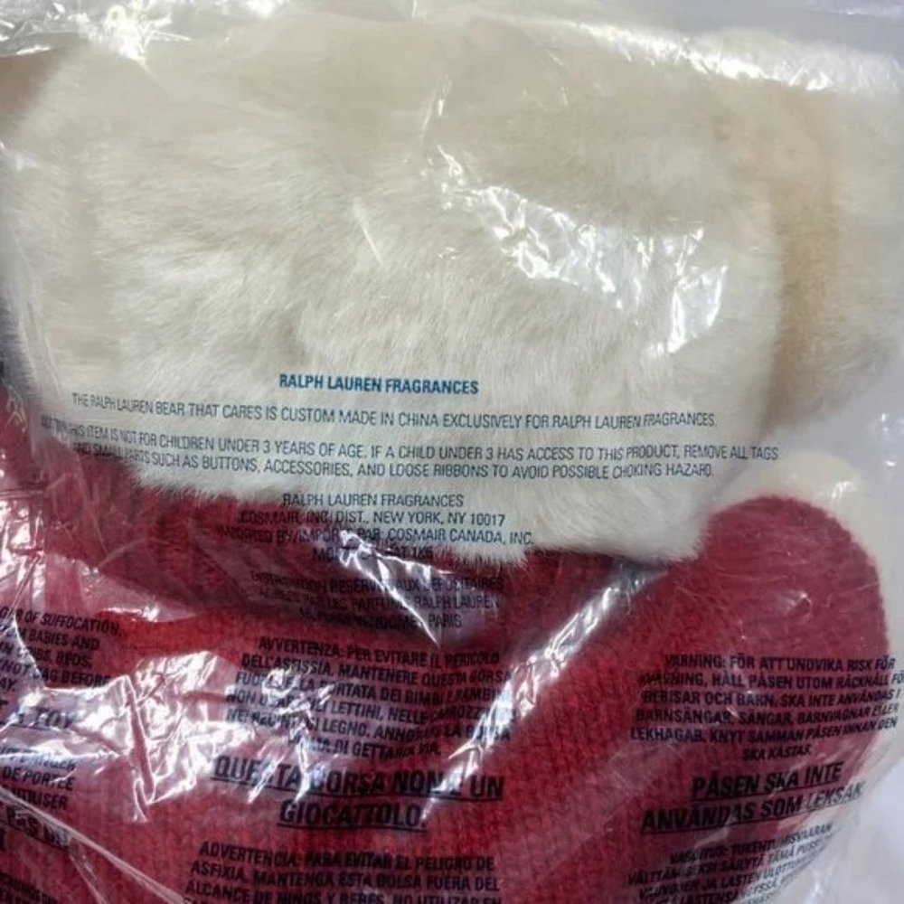 Ralph Lauren Polo White‎ Teddy Bear Plush Red Sweater 1999 2000 NIP Jointed - Picture 2 of 13